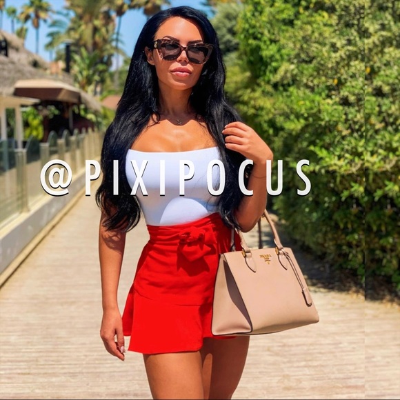 ZARA MINI SKORT WIRH BELT DARK RED M - Picture 2 of 14